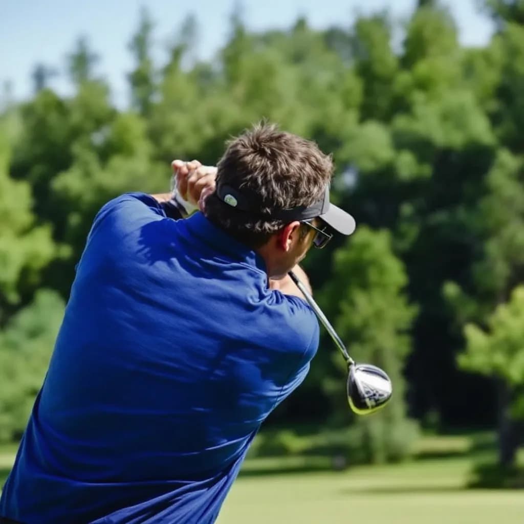 Person playing golf outdoors