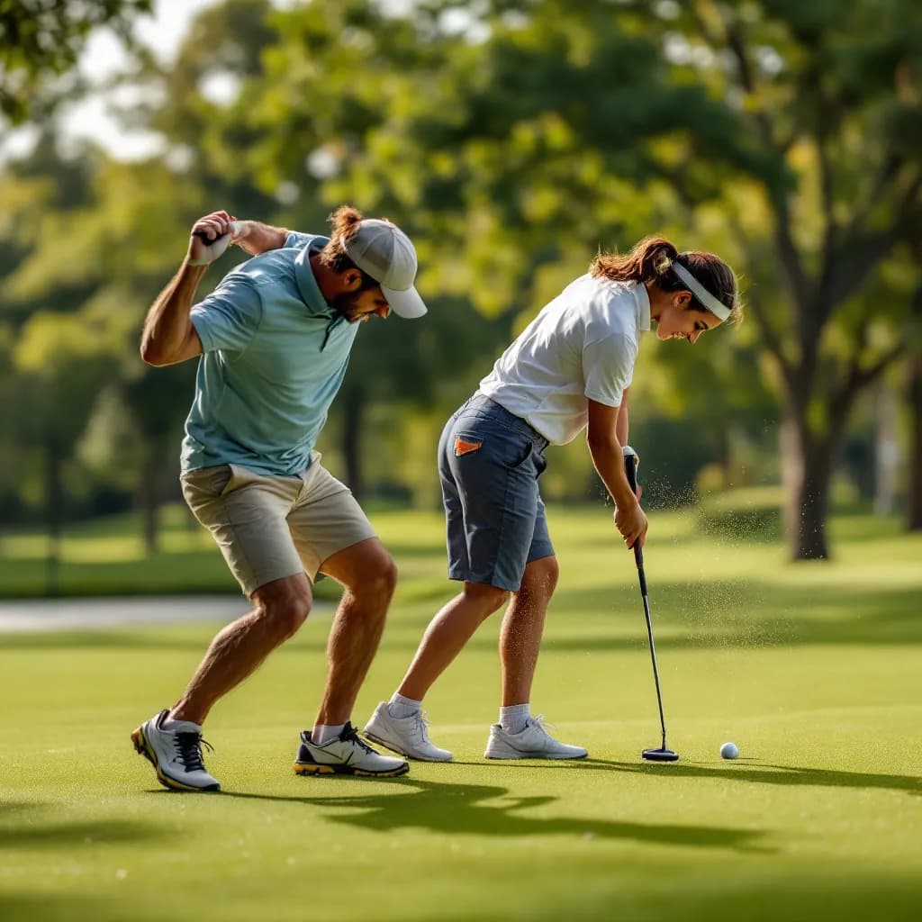 Healthy individuals playing sports like golf