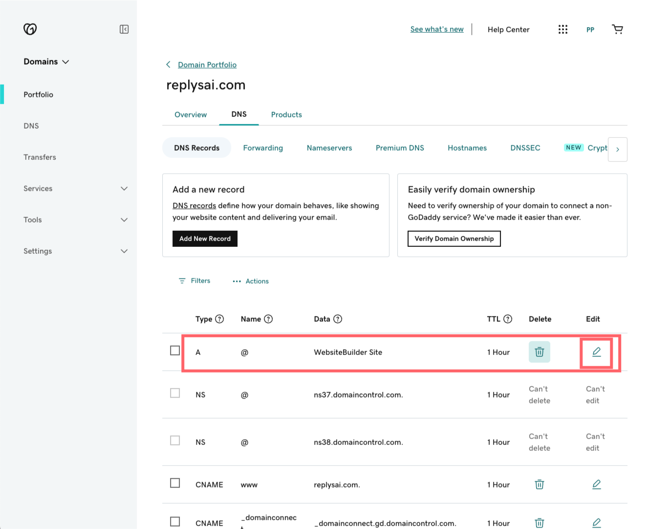 Manage DNS