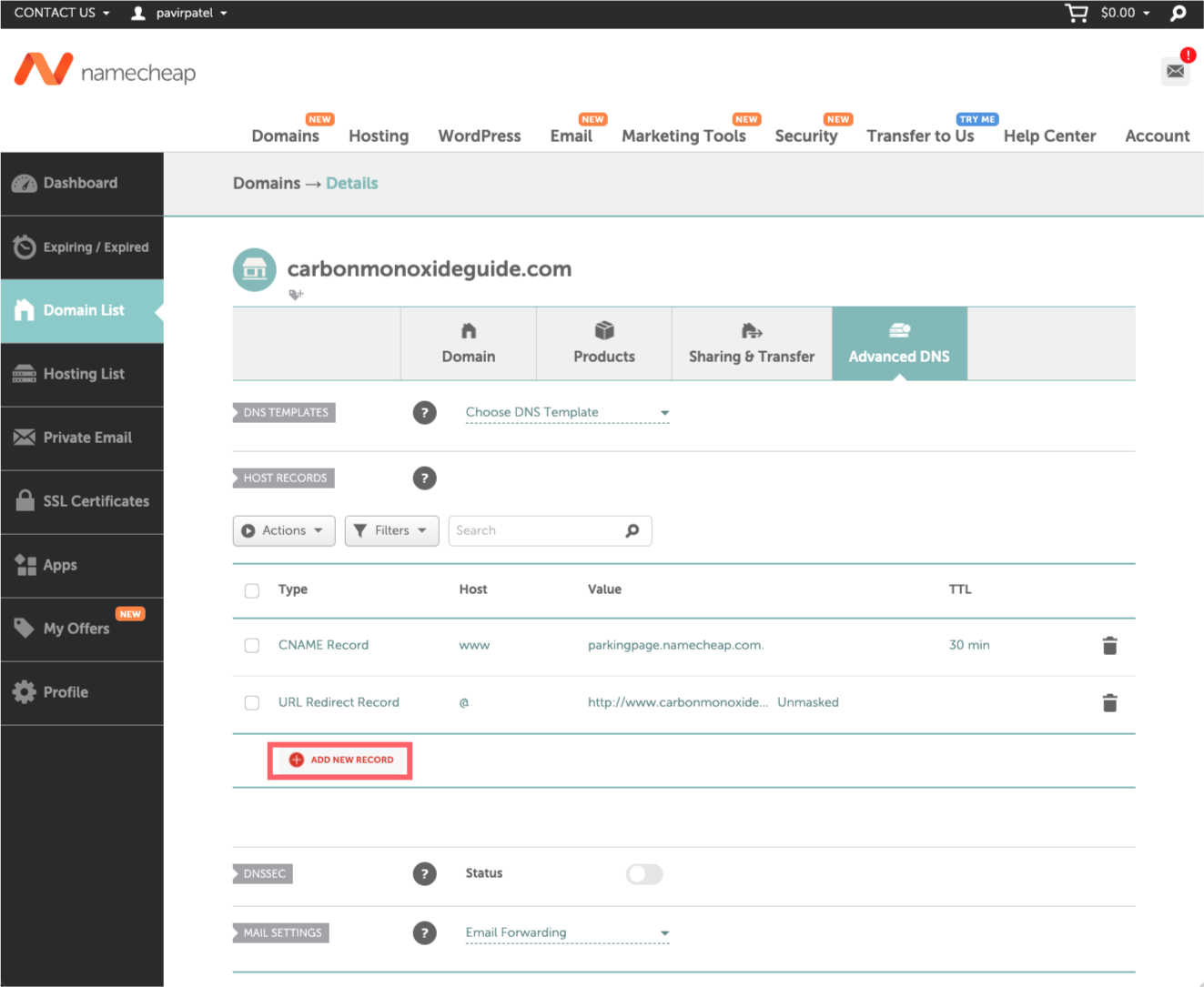 Manage DNS